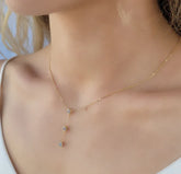 DAINTY CHAIN NECKLACE WITH CZ DROP