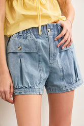 POUCH POCKET DENIM SHORTS