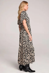 EVRA MAXI RAYON RUFFLE DRESS