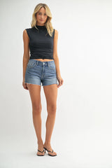 MID RISE JEAN SHORT