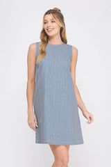 STRIPED DRESS WITH BACK CUT OUT DETAIL