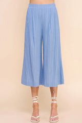 BAMBOO TEXTURED CROPPED FLOWY PANTS