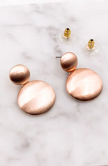 ROSE GOLD ROUND DROP EARRINGS