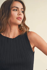 RIBBED KNITTED TOP