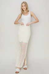 OPEN KNIT CROCHET MAXI SKIRT