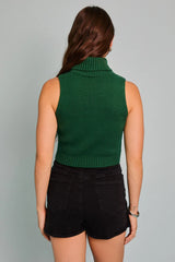 TURTLE NECK SLEEVELESS CROPPED JOY TOP