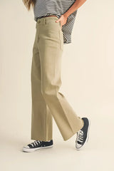 STRAIGHT WIDE LEG DENIM PANTS