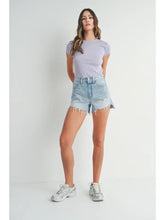 VINTAGE FRAYED HEM SHORT DENIM