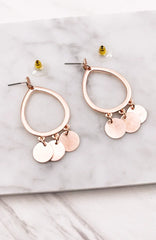 ROSE GOLD CIRCULAR DROP EARRINGS