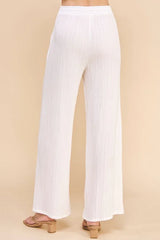 TEXTURED WOVEN ADJUSTABLE TIE WAIST PANTS