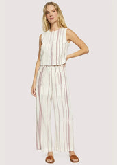 LOST + WANDER SUMMER STRIPED COTTON STRAIGHT PANTS