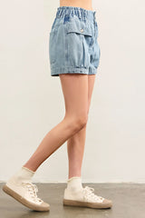 POUCH POCKET DENIM SHORTS