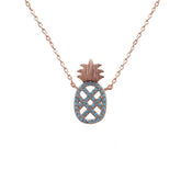 DAINTY TURQUOISE PINEAPPLE NECKLACE