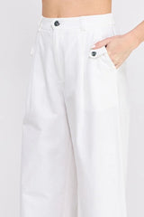 COTTON ELASTIC BACK WAIST PANTS