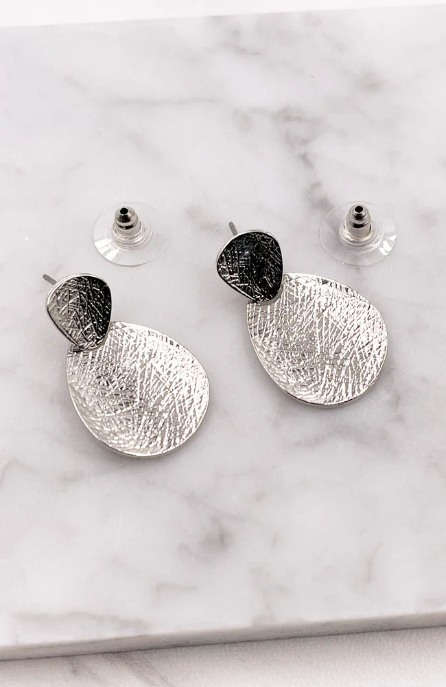TEXTURED SILVER EARRINGS
