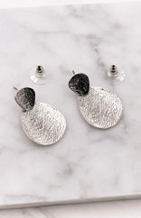 TEXTURED SILVER EARRINGS
