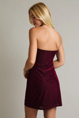 STRAPLESS VELVET MINI DRESS
