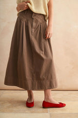 MINI PLEAT DETAILED LONG SKIRT