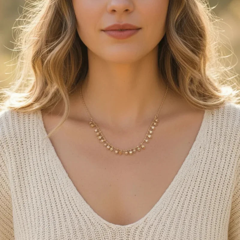 BOHEMIAN DAINTY GOLD CHARM NECKLACE