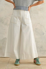 STITCH DETAIL WIDE LEG PANTS