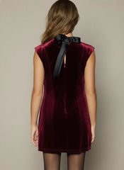 LOST + WANDER ADORNED VIRTUE VELVET HOLIDAY CHIC MINI DRESS