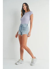 VINTAGE FRAYED HEM SHORT DENIM