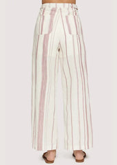 LOST + WANDER SUMMER STRIPED COTTON STRAIGHT PANTS