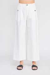 COTTON ELASTIC BACK WAIST PANTS