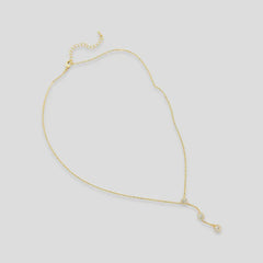 DAINTY CHAIN NECKLACE WITH CZ DROP