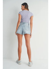 VINTAGE FRAYED HEM SHORT DENIM