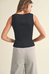 RIBBED KNITTED TOP