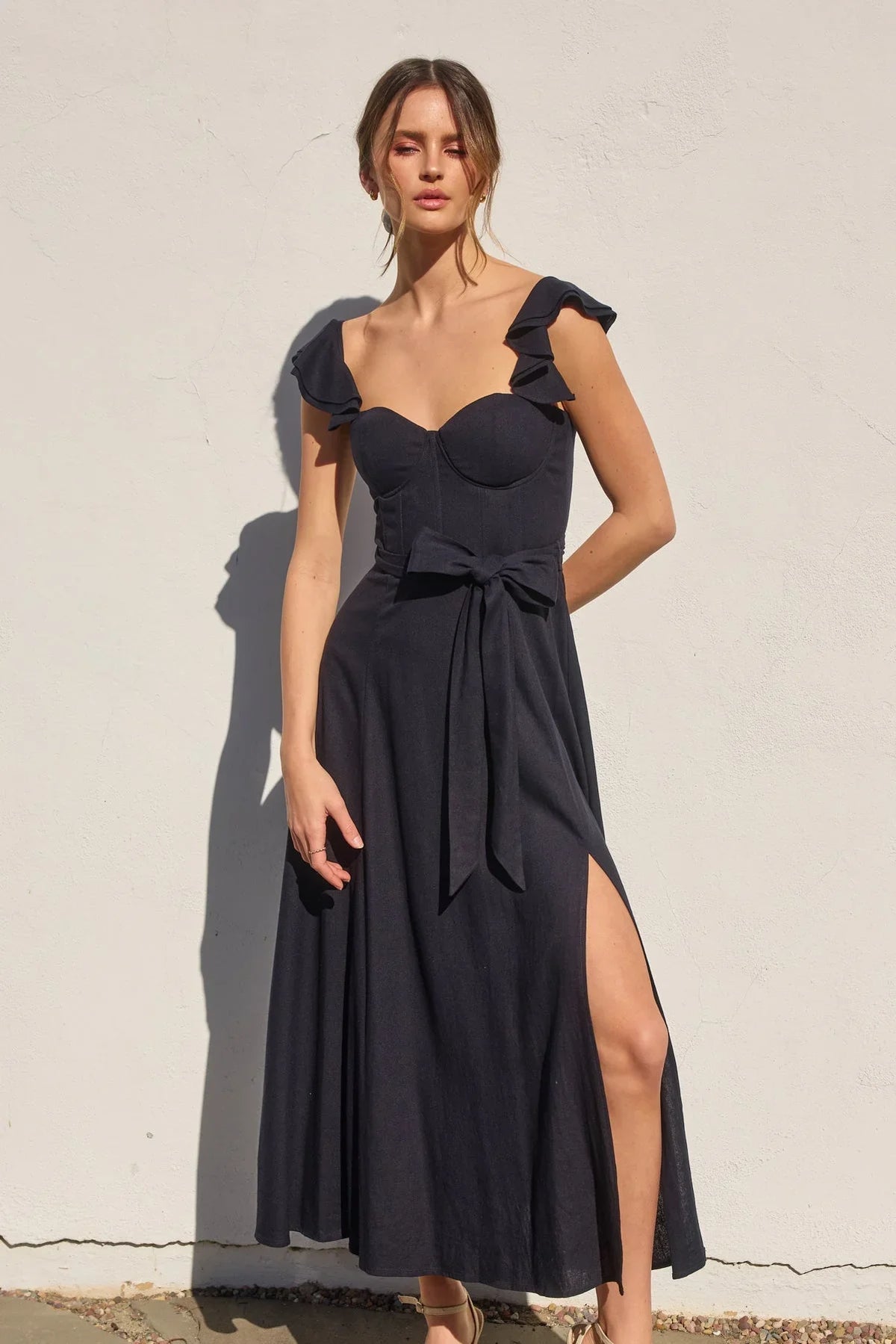 HEAVEN SENT CORSET FLUTTER DRESS