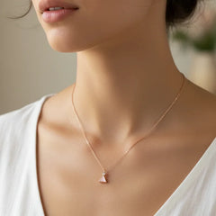 GEMSTONE TRIANGLE PENDANT NECKLACE