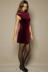 LOST + WANDER ADORNED VIRTUE VELVET HOLIDAY CHIC MINI DRESS