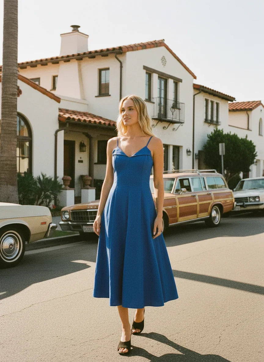 LOST+WANDER COASTAL TIDE MIDI DRESS